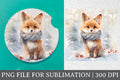 FREE Cute Fox Sublimation Coaster Design Winter PNG - Craft House SVG