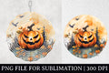 FREE Halloween Watercolor Sublimation Wind Spinner Design PNG