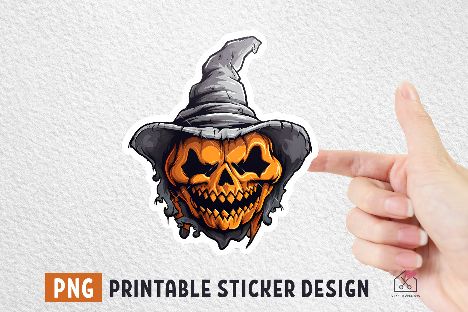 FREE Spooky Pumpkin Halloween Sticker Design Print then Cut PNG