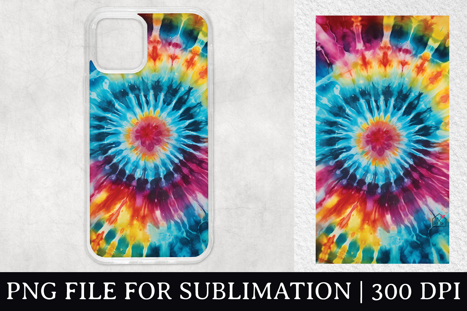 FREE Tie Dye Sublimation Phone Case Design PNG - Craft House SVG