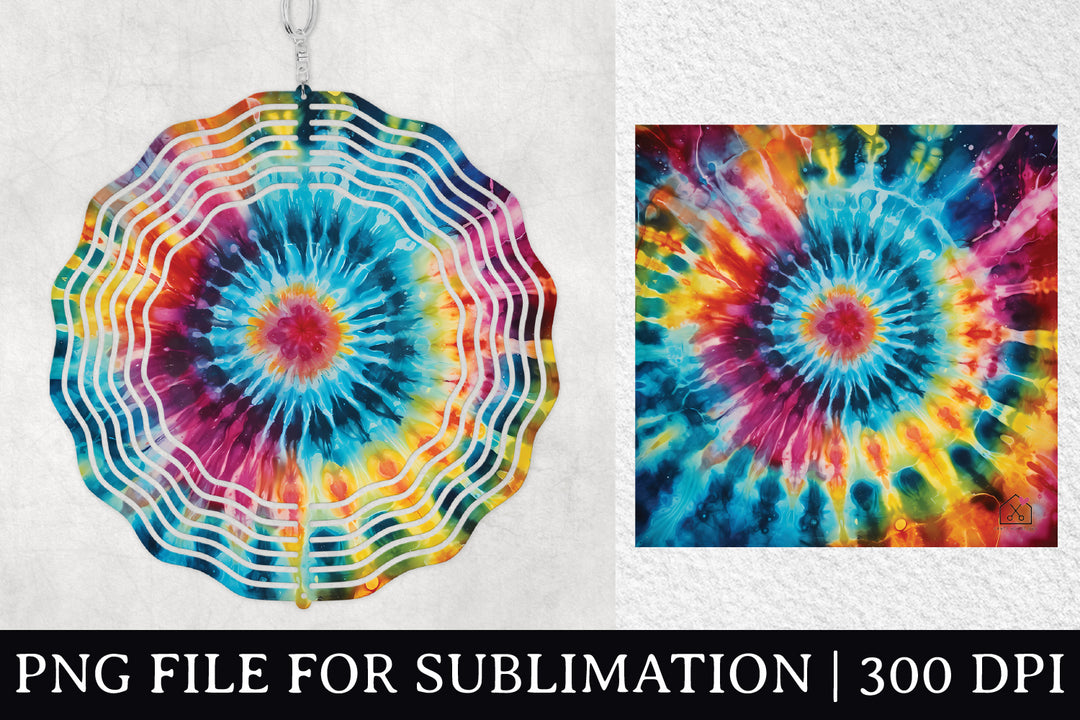 FREE Tie Dye Sublimation Wind Spinner Design PNG