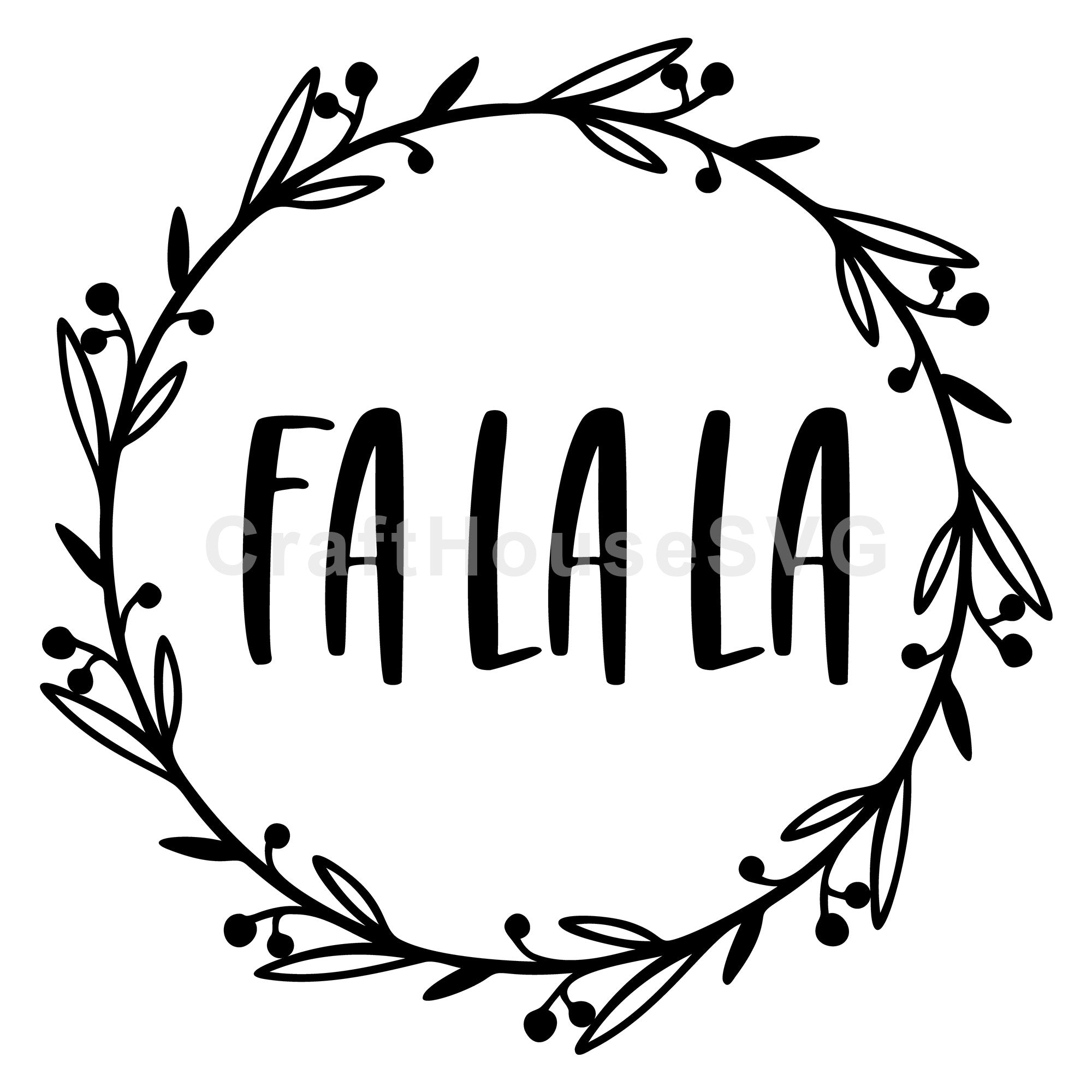 Fa La La Christmas Ornament SVG