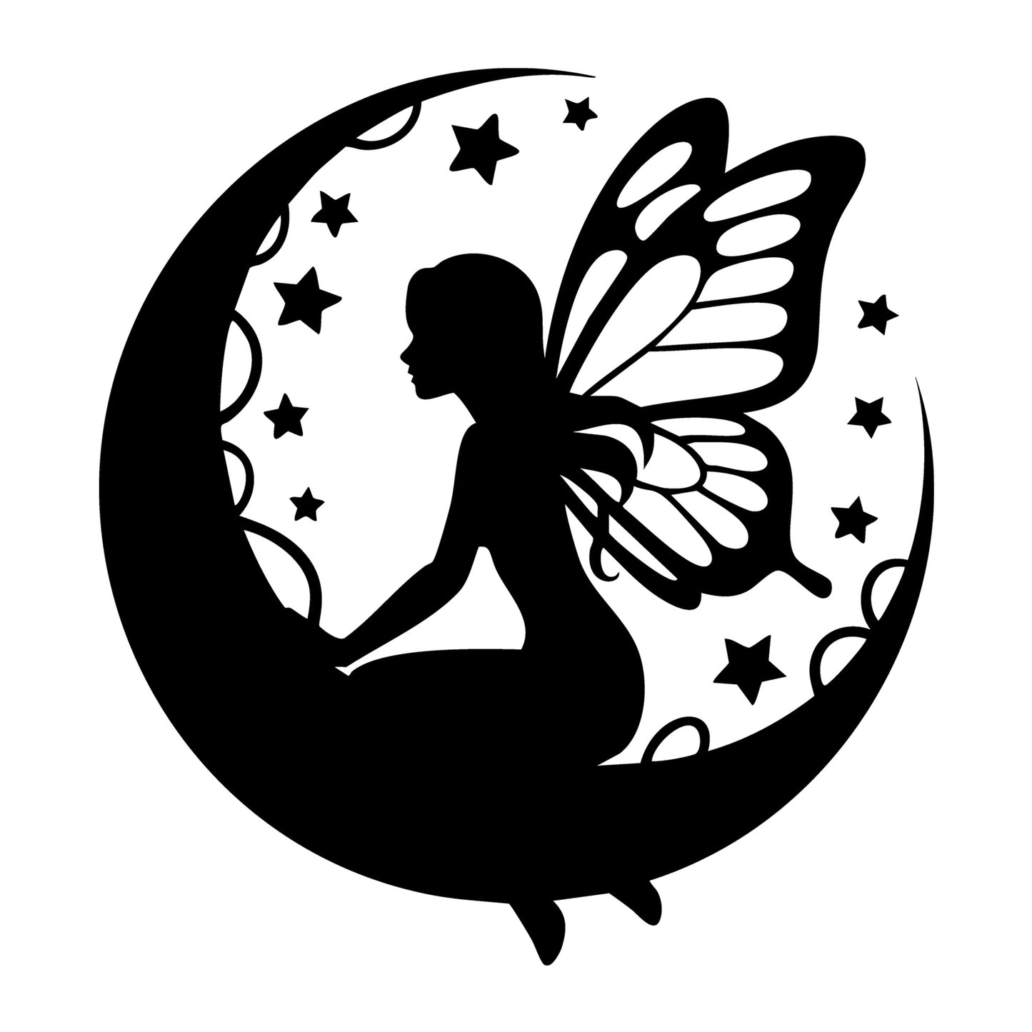 Fairy SVG for Cricut, Silhouette, laser cutting, vinyl, sublimation, fantasy crafts, decals, signs, and DIY craft projects.