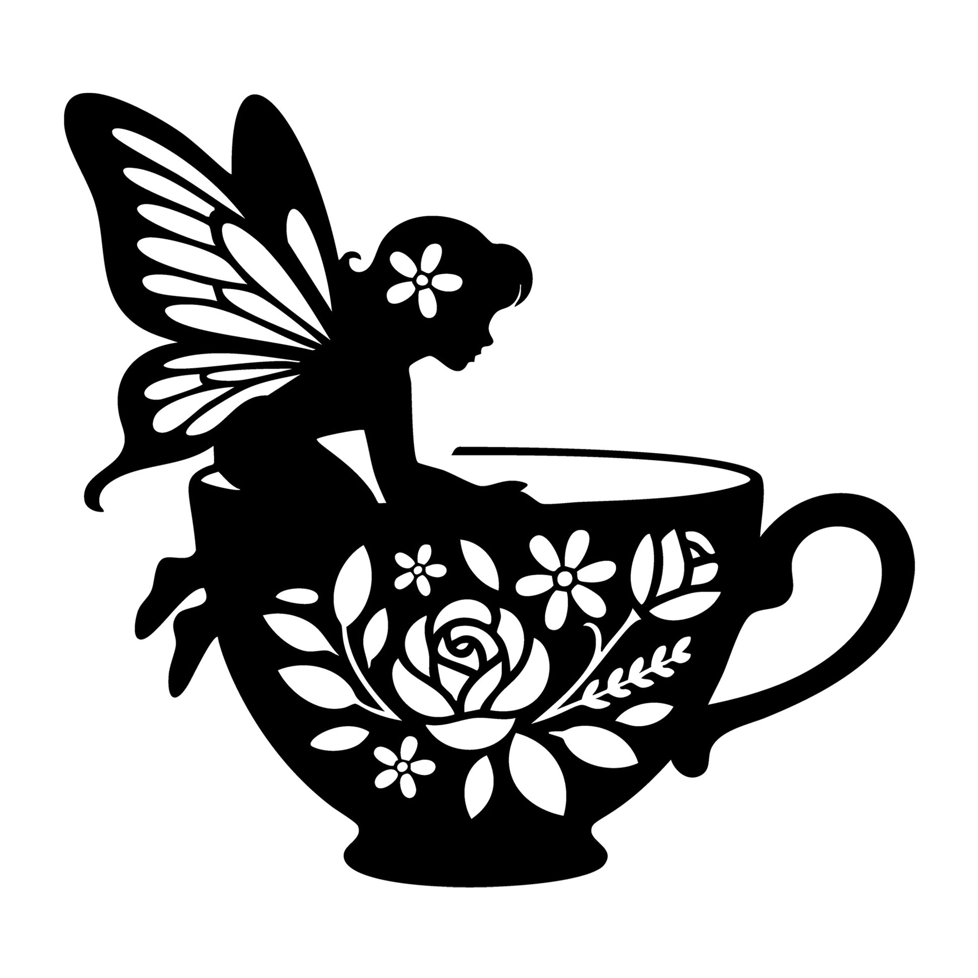 Fairy SVG for Cricut, Silhouette, laser cutting, vinyl, sublimation, fantasy crafts, decals, signs, and DIY craft projects.