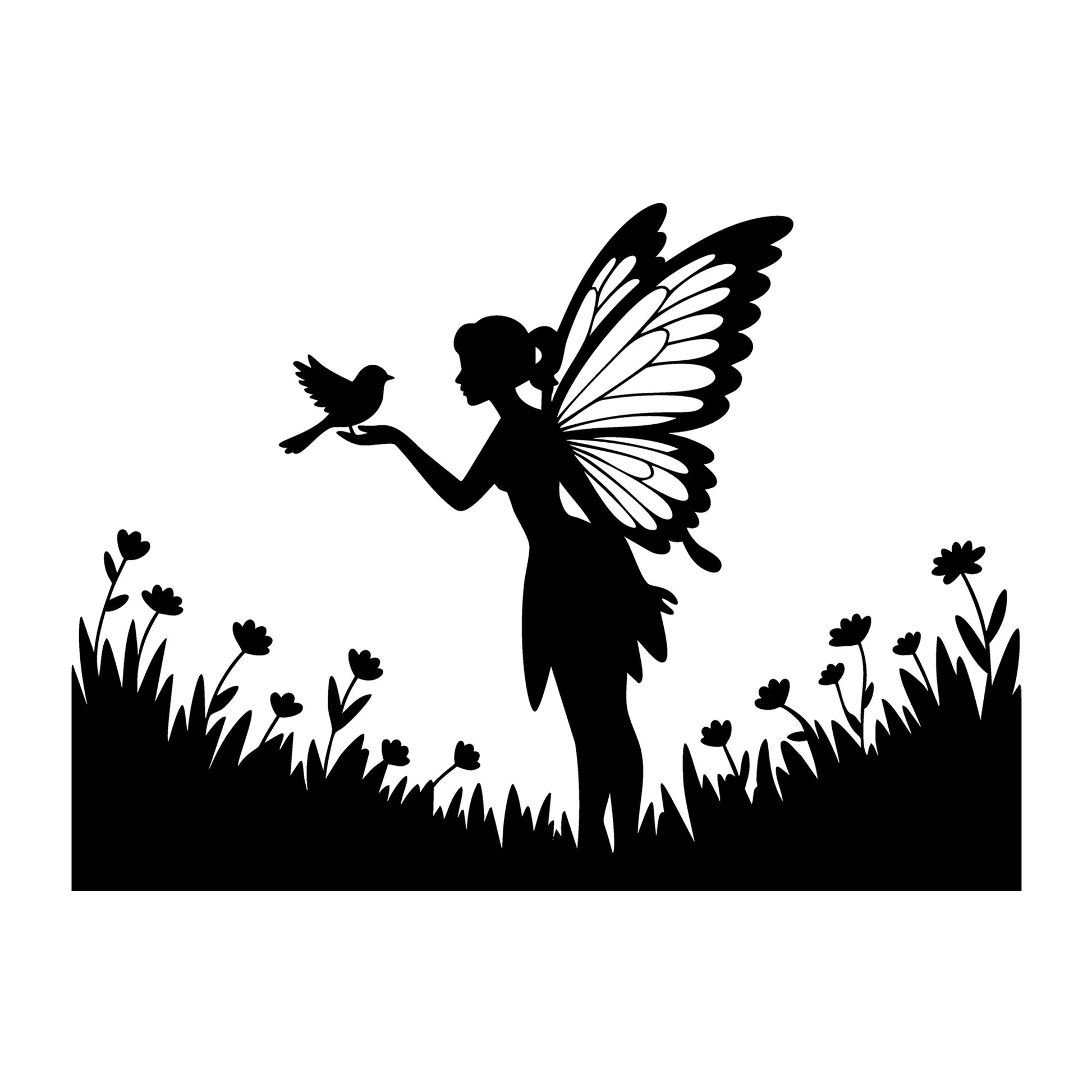 Fairy SVG for Cricut, Silhouette, laser cutting, vinyl, sublimation, fantasy crafts, decals, signs, and DIY craft projects.