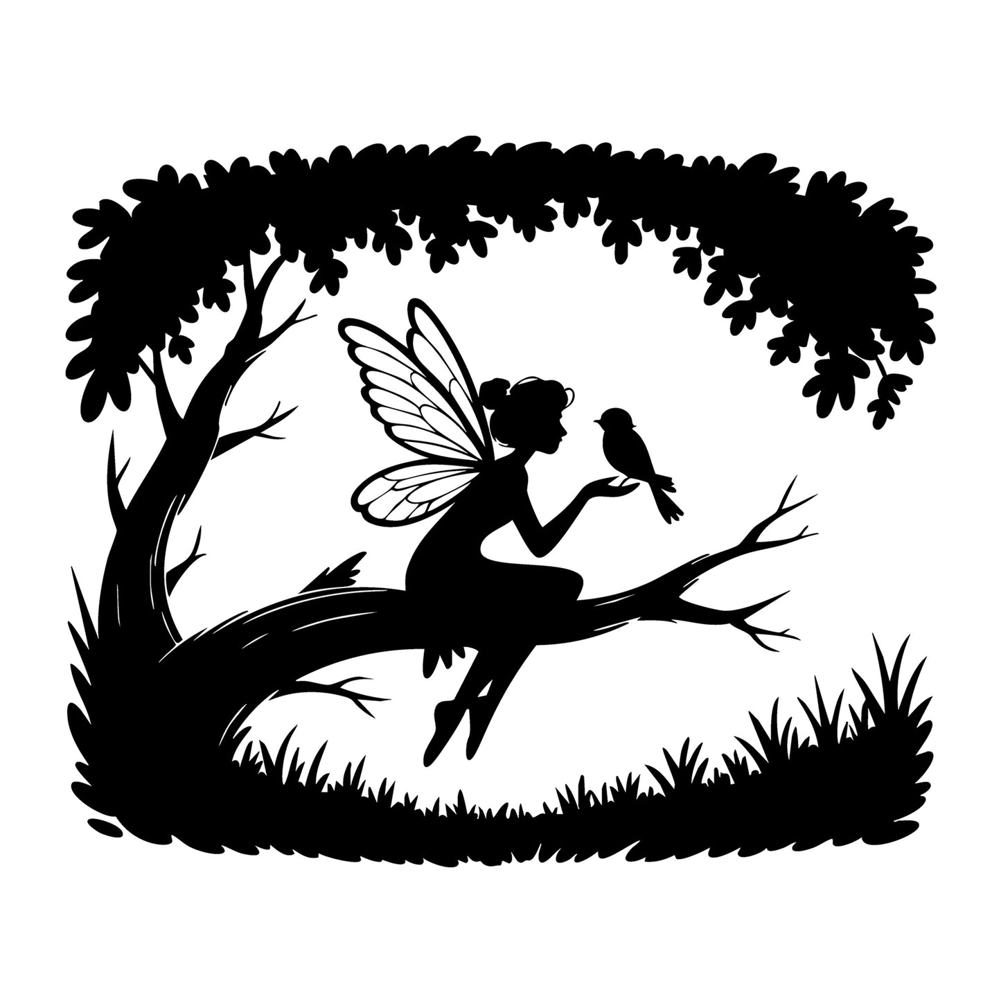 Fairy SVG for Cricut, Silhouette, laser cutting, vinyl, sublimation, fantasy crafts, decals, signs, and DIY craft projects.