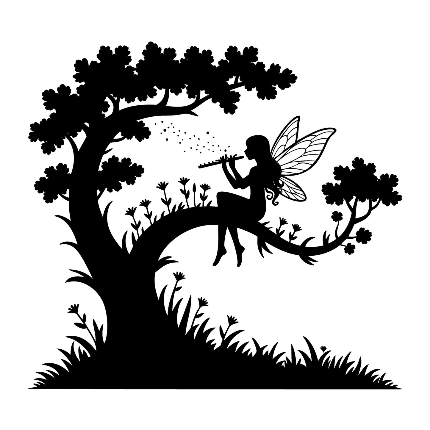 Fairy SVG for Cricut, Silhouette, laser cutting, vinyl, sublimation, fantasy crafts, decals, signs, and DIY craft projects.