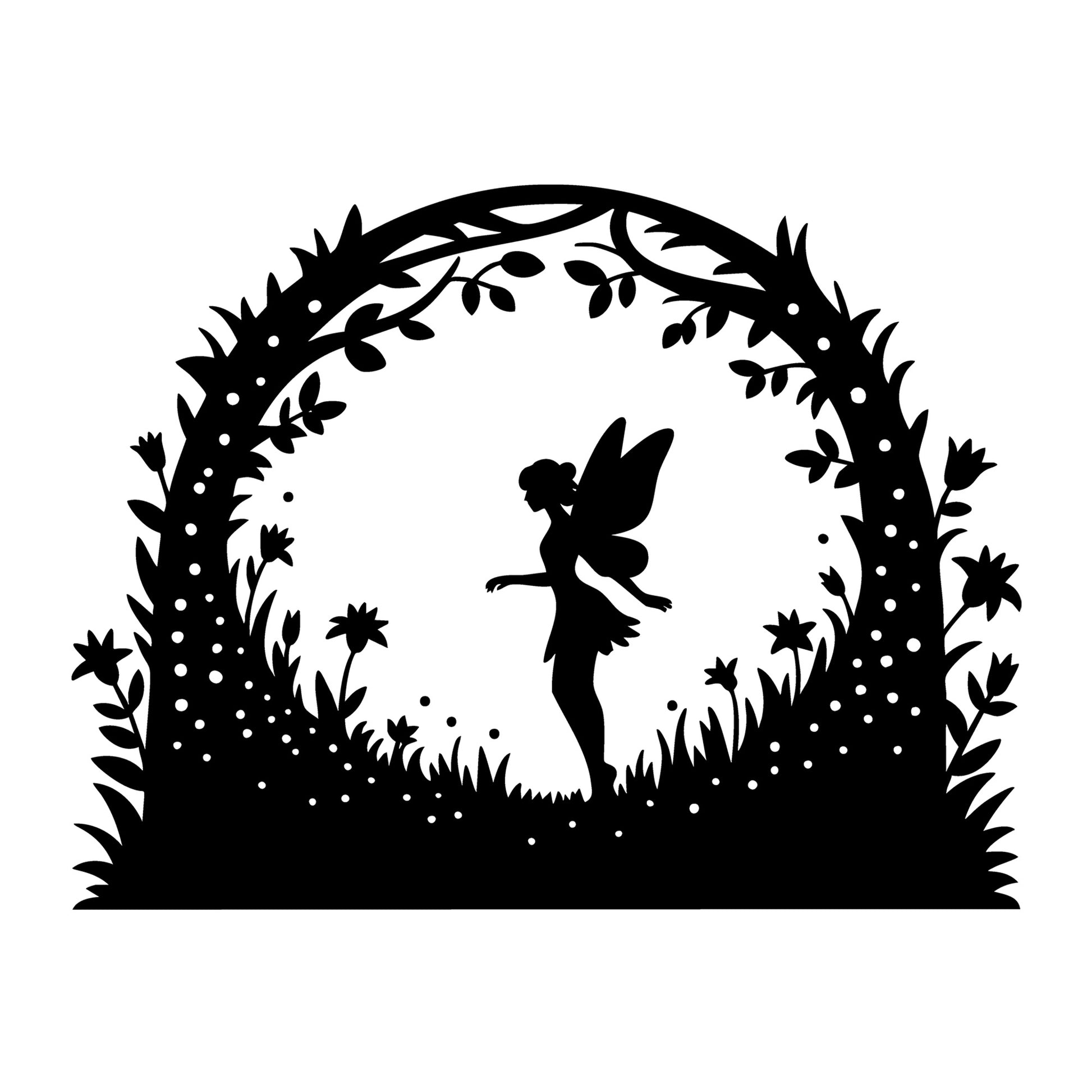 Fairy SVG for Cricut, Silhouette, laser cutting, vinyl, sublimation, fantasy crafts, decals, signs, and DIY craft projects.