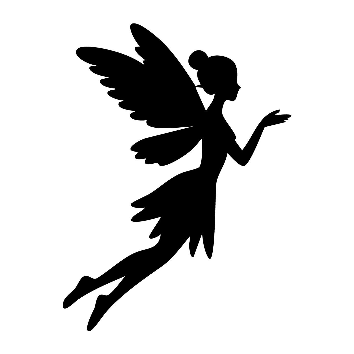 Fairy SVG for Cricut, Silhouette, laser cutting, vinyl, sublimation, fantasy crafts, decals, signs, and DIY craft projects.