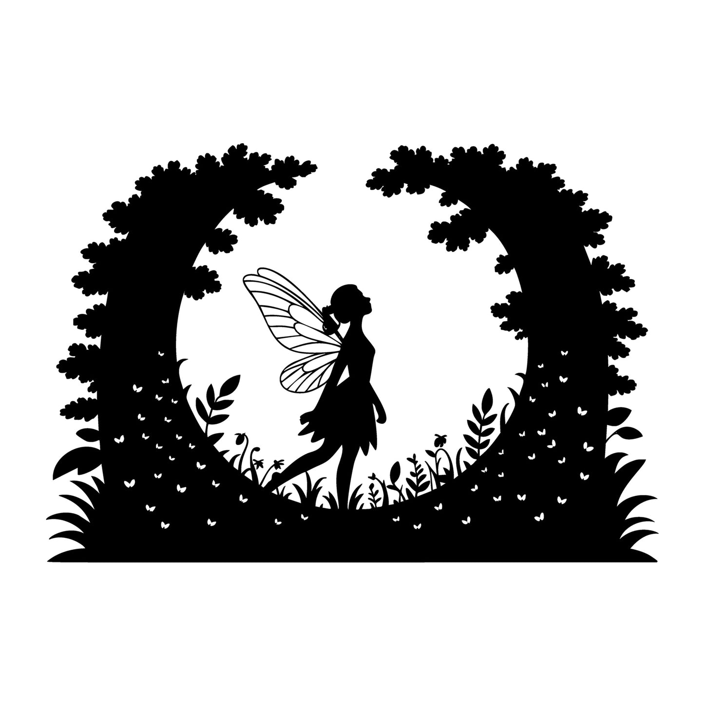 Fairy SVG for Cricut, Silhouette, laser cutting, vinyl, sublimation, fantasy crafts, decals, signs, and DIY craft projects.