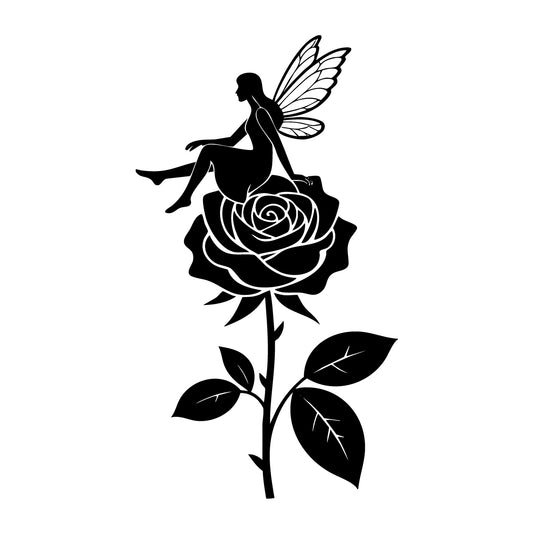 Fairy SVG for Cricut, Silhouette, laser cutting, vinyl, sublimation, fantasy crafts, decals, signs, and DIY craft projects.