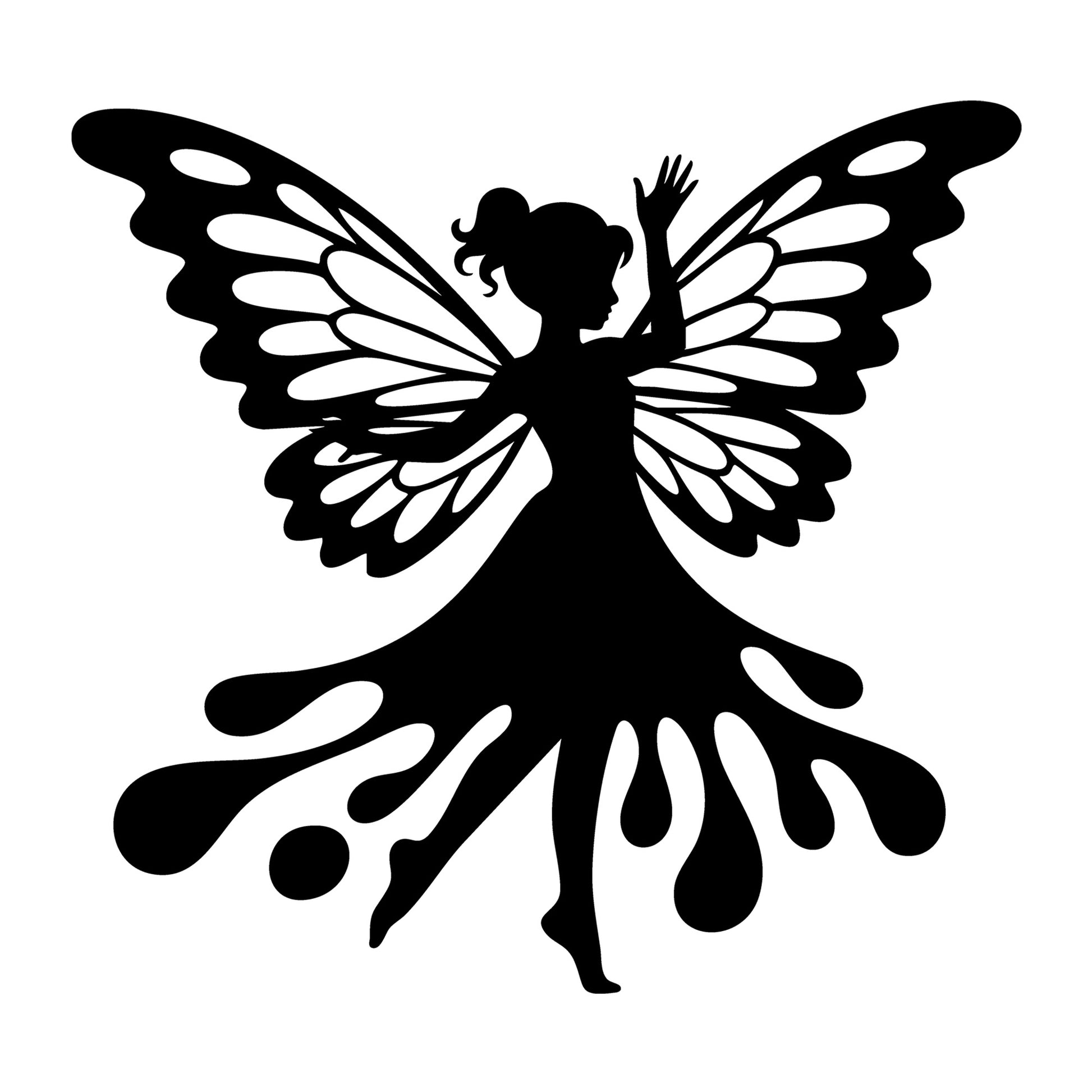 Fairy SVG for Cricut, Silhouette, laser cutting, vinyl, sublimation, fantasy crafts, decals, signs, and DIY craft projects.