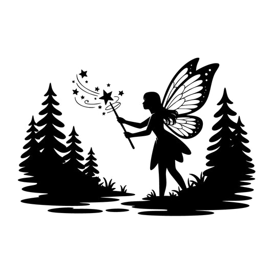 Fairy SVG for Cricut, Silhouette, laser cutting, vinyl, sublimation, fantasy crafts, decals, signs, and DIY craft projects.