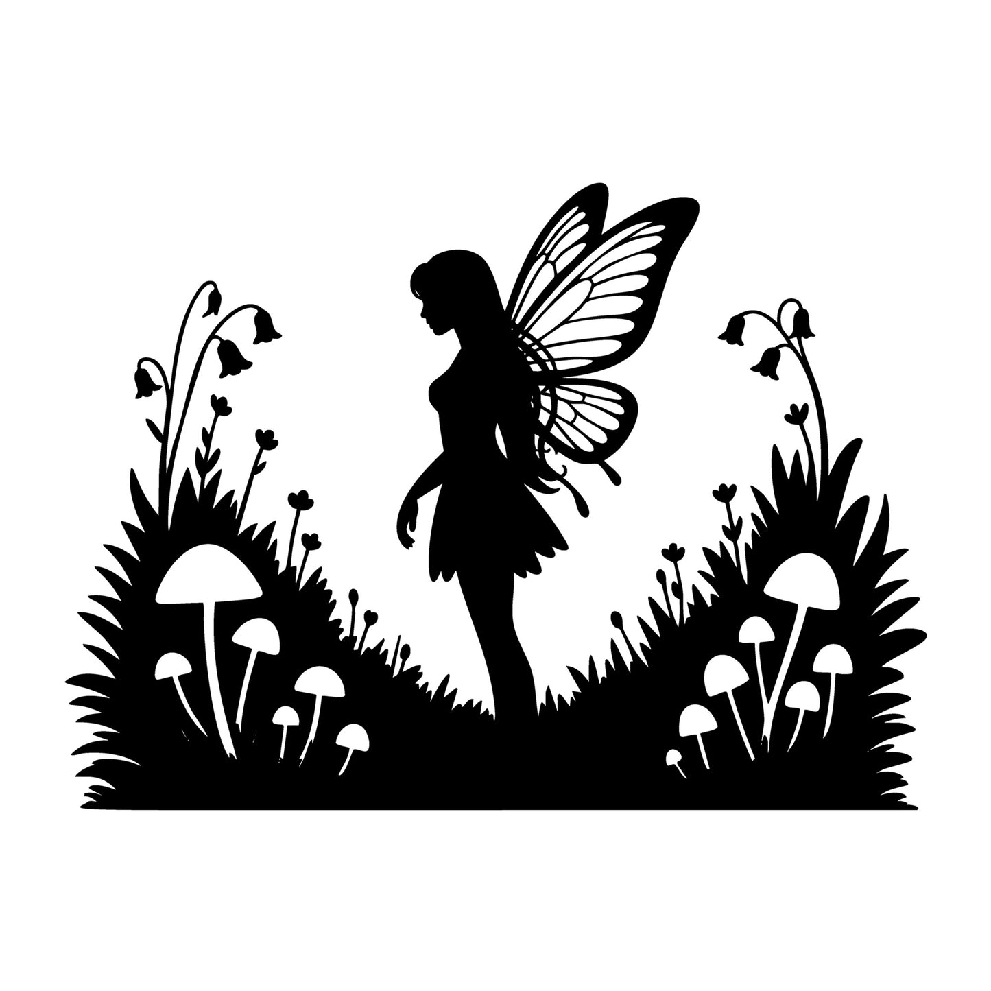 Fairy SVG for Cricut, Silhouette, laser cutting, vinyl, sublimation, fantasy crafts, decals, signs, and DIY craft projects.