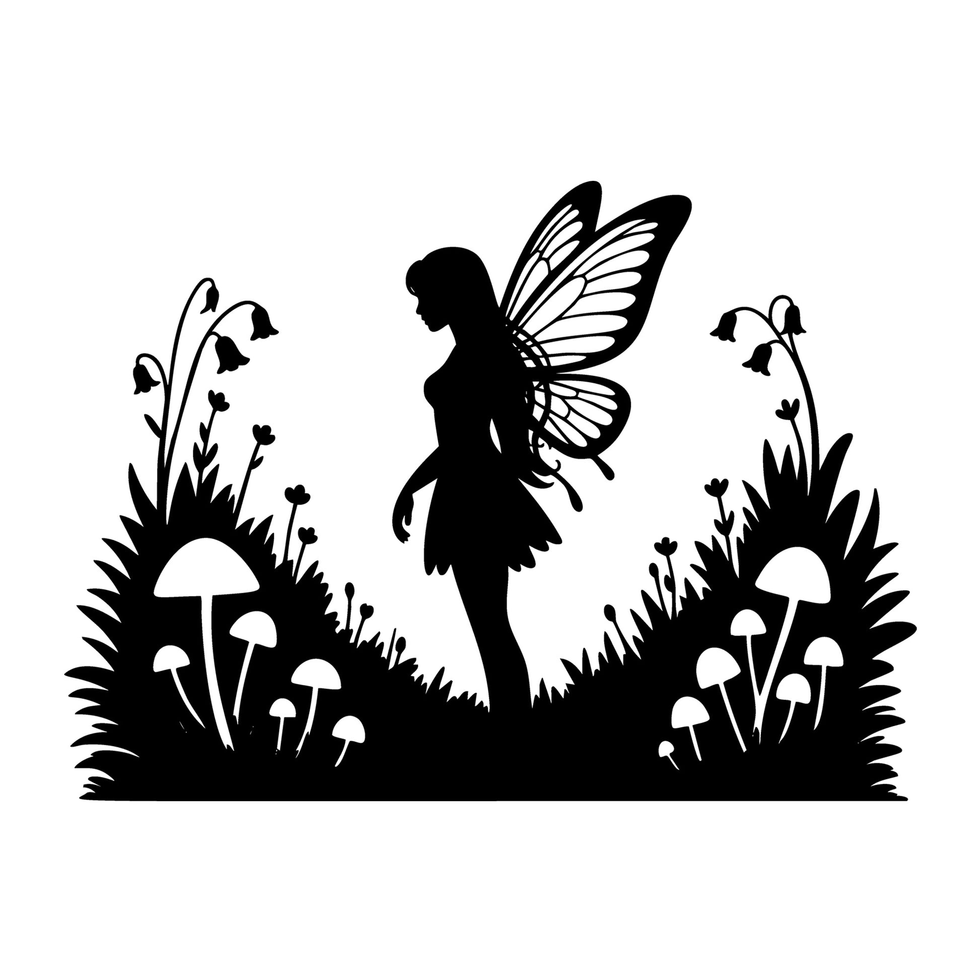 Fairy SVG for Cricut, Silhouette, laser cutting, vinyl, sublimation, fantasy crafts, decals, signs, and DIY craft projects.