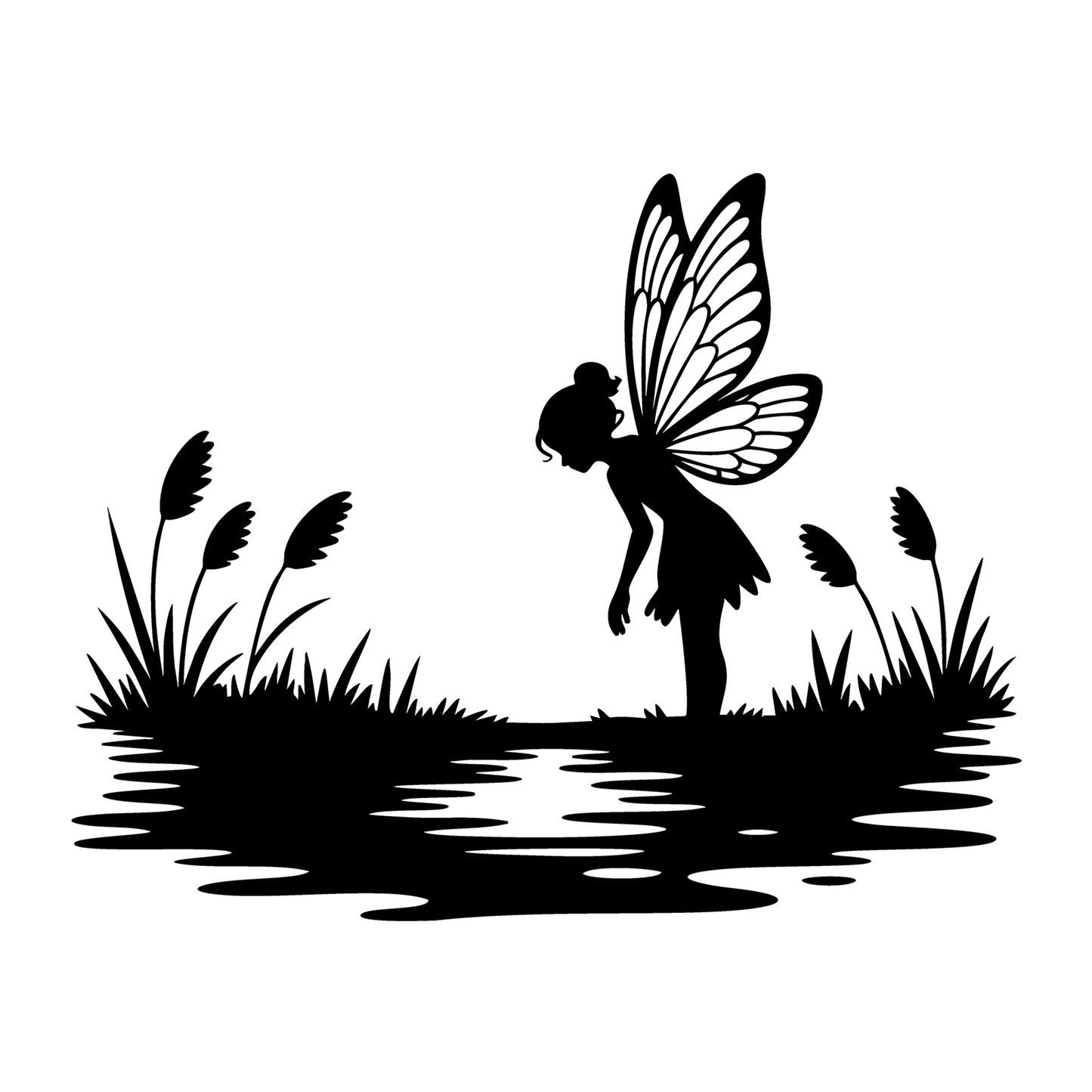 Fairy SVG for Cricut, Silhouette, laser cutting, vinyl, sublimation, fantasy crafts, decals, signs, and DIY craft projects.