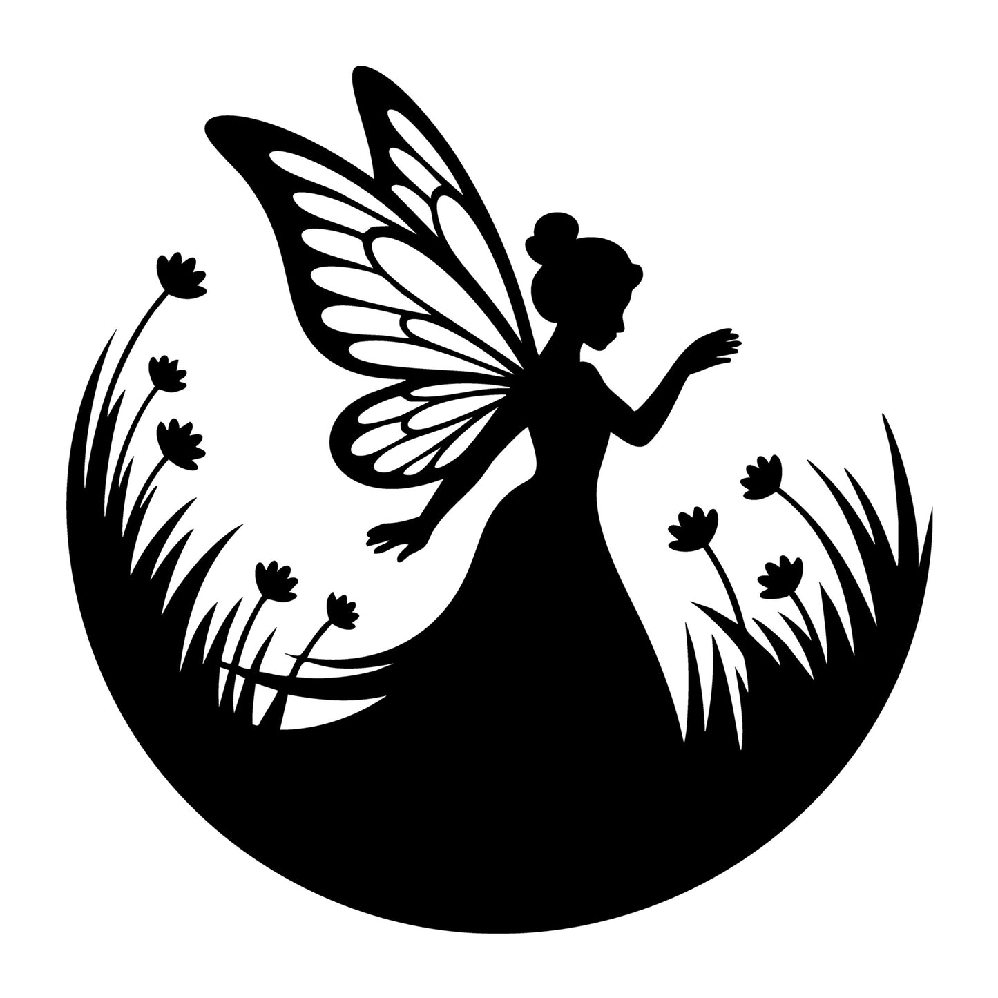 Fairy SVG for Cricut, Silhouette, laser cutting, vinyl, sublimation, fantasy crafts, decals, signs, and DIY craft projects.