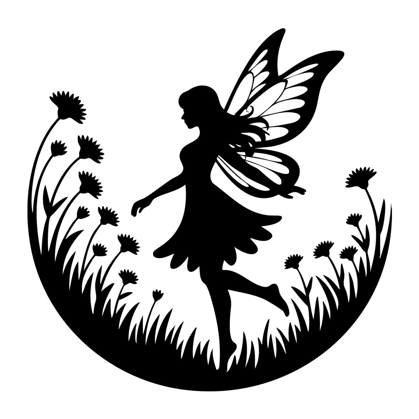 Fairy SVG for Cricut, Silhouette, laser cutting, vinyl, sublimation, fantasy crafts, decals, signs, and DIY craft projects.