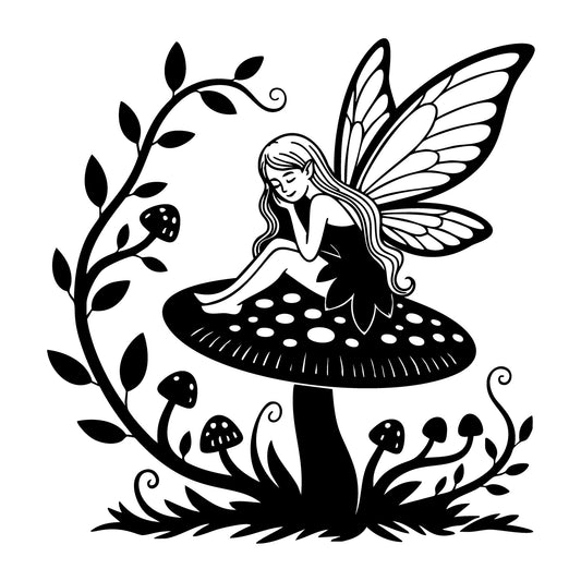 Fairy SVG for Cricut, Silhouette, laser cutting, vinyl, sublimation, fantasy crafts, decals, signs, and DIY craft projects.