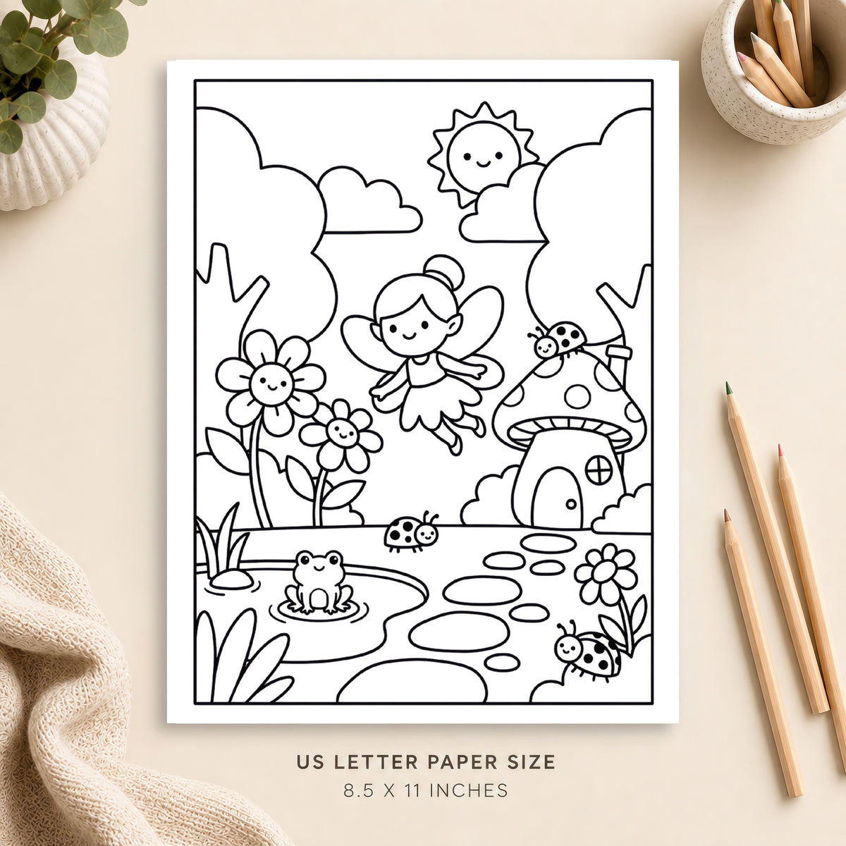 Fairy Garden Coloring Page 2