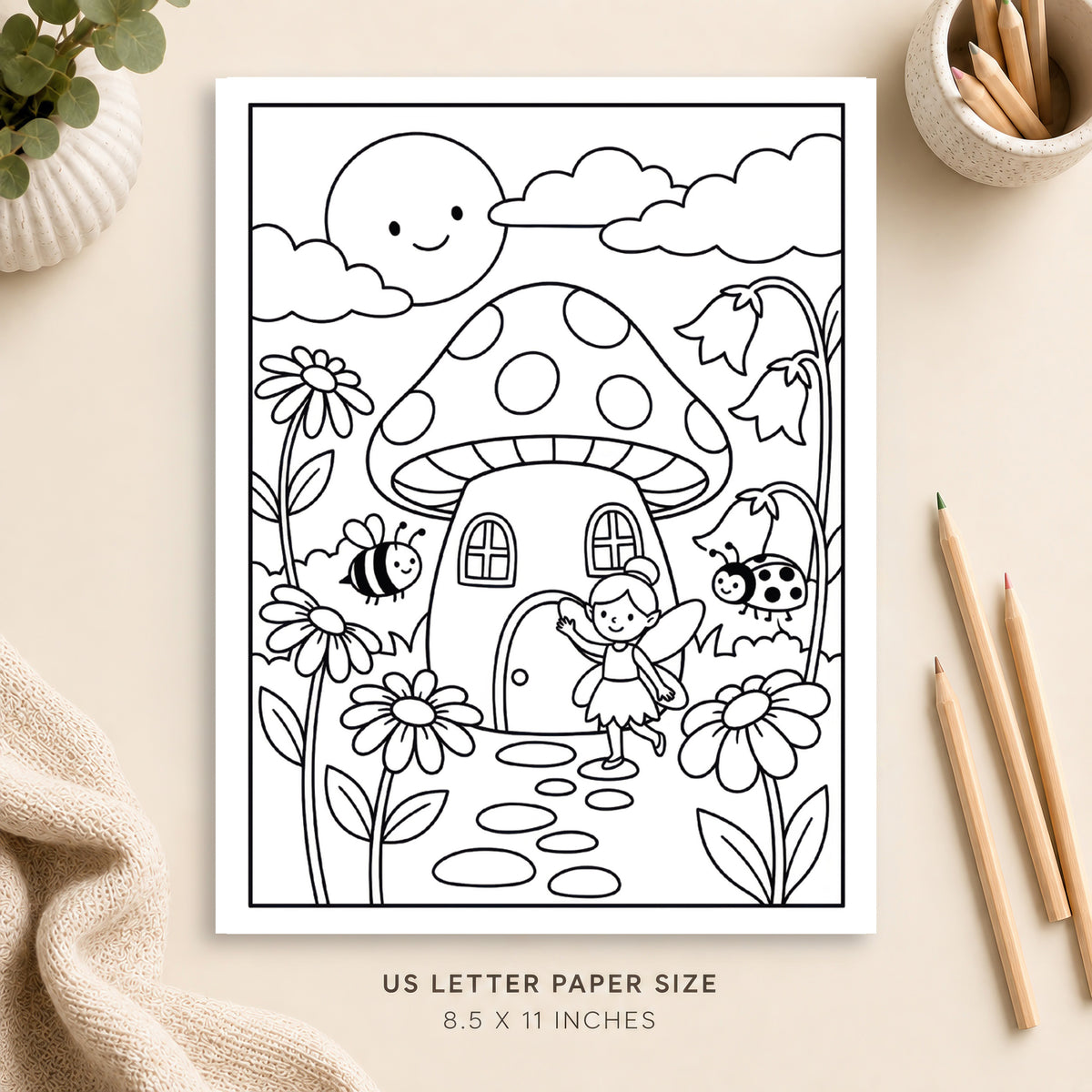 Fairy Garden Coloring Page 5