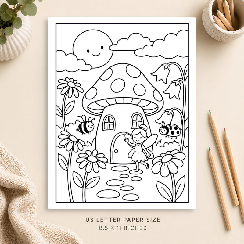 Fairy Garden Coloring Page 5