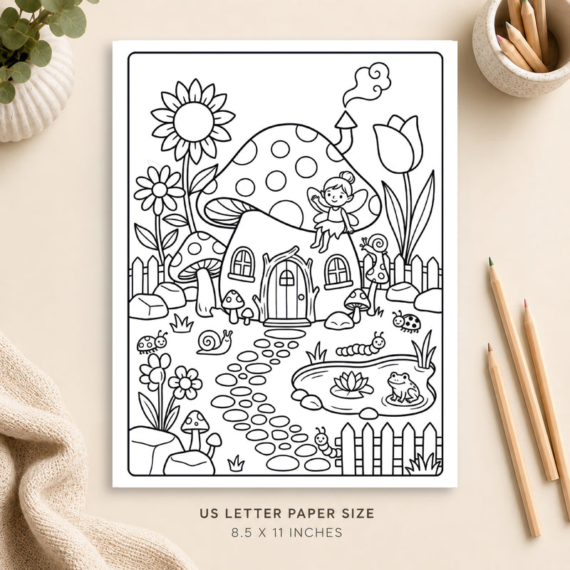 Fairy Garden Coloring Page 5