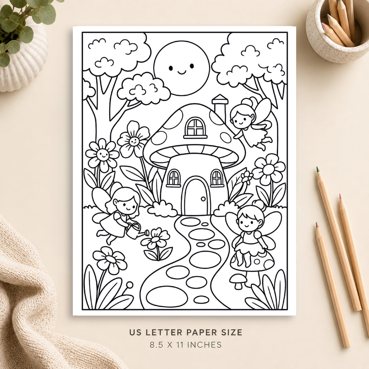 Fairy Garden Coloring Page 6