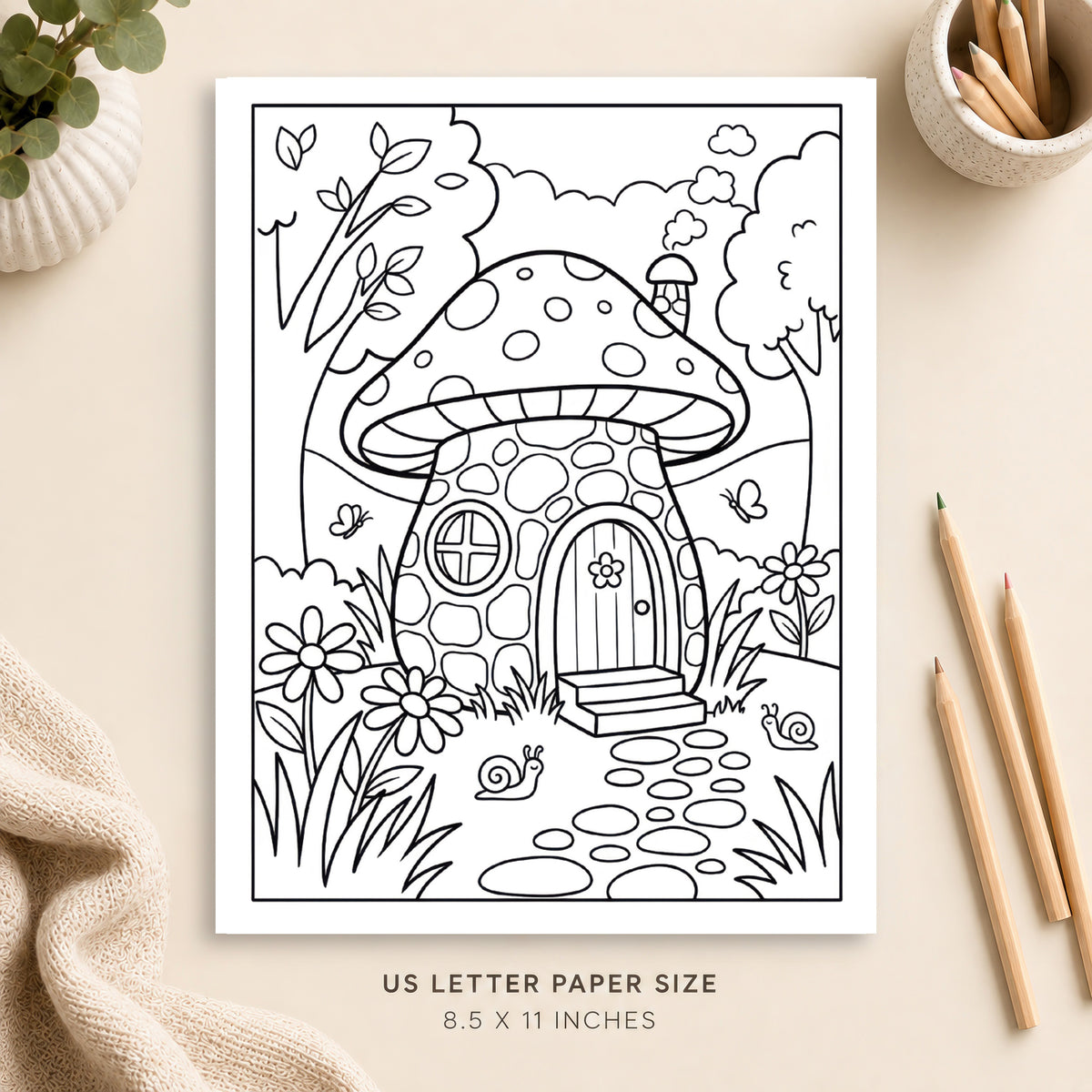 Fairy House Coloring Page 1