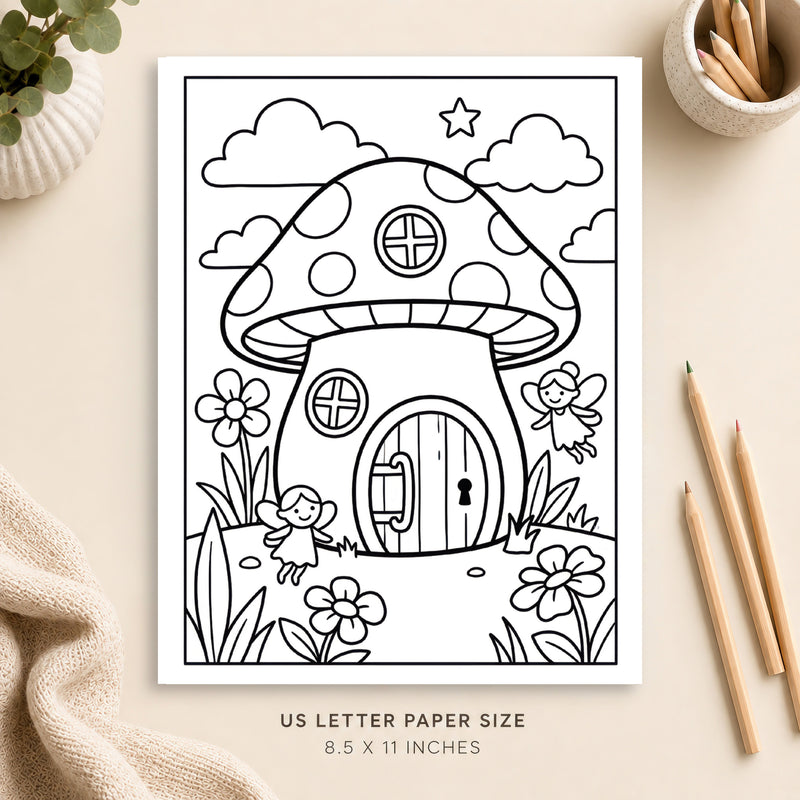 Fairy House Coloring Page 2