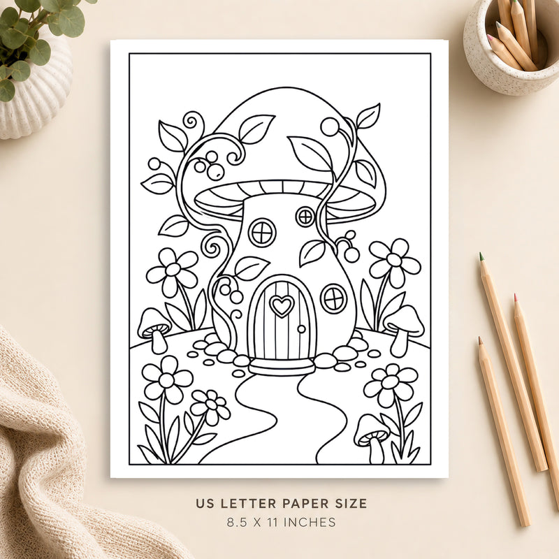 Fairy House Coloring Page 3