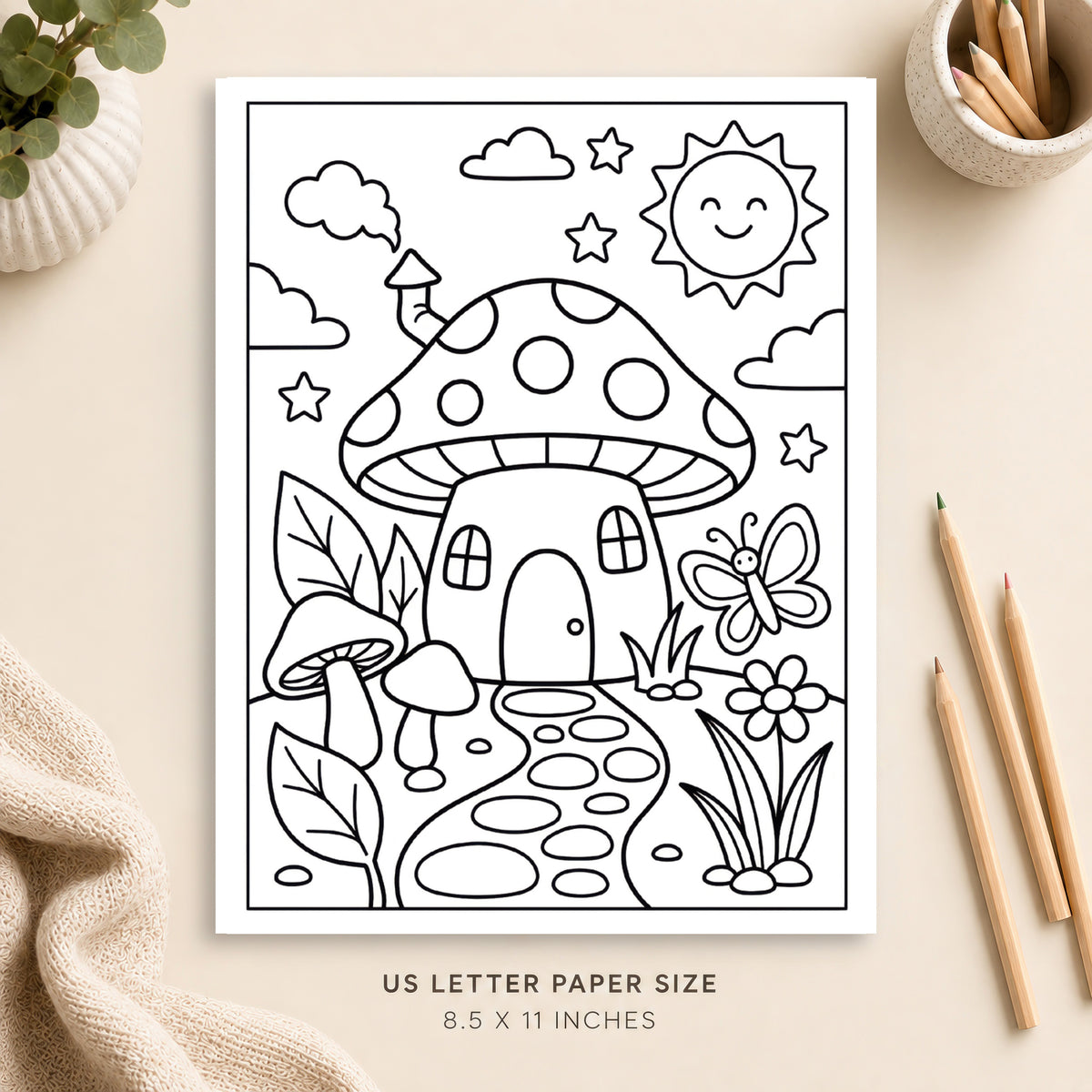Fairy House Coloring Page 4