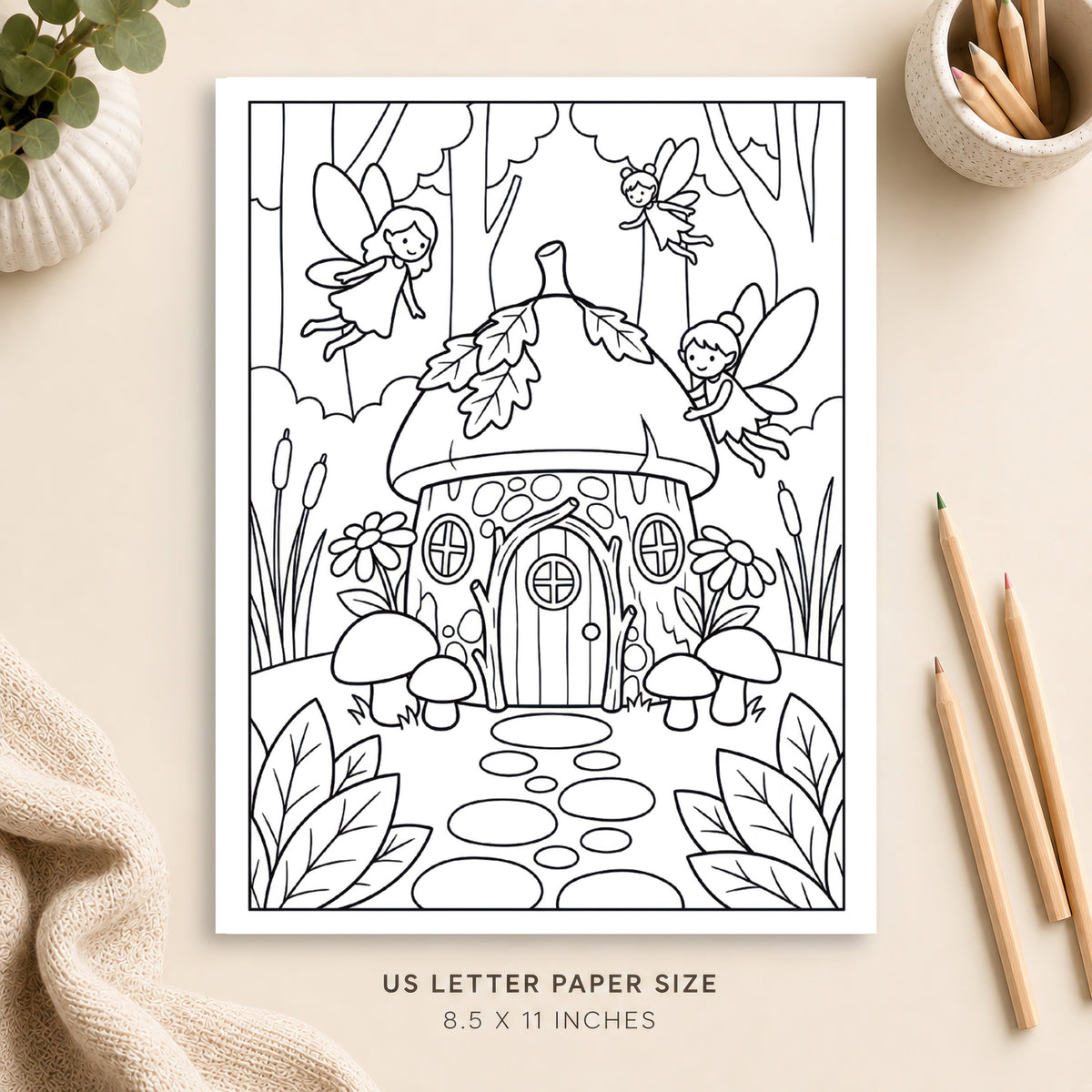 Fairy House Coloring Page 5