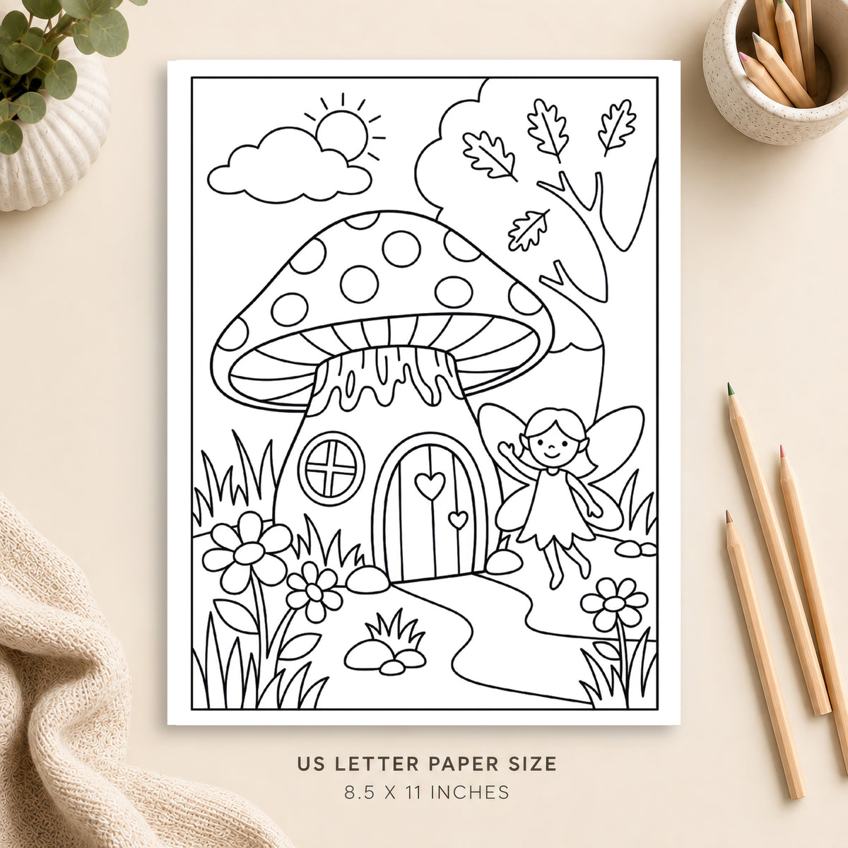 Fairy House Coloring Page 6