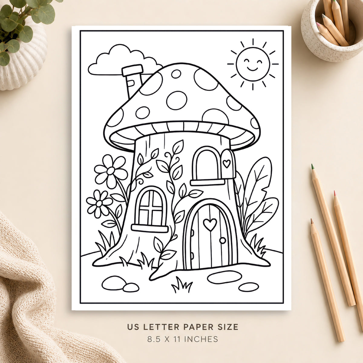 Fairy House Coloring Page 7