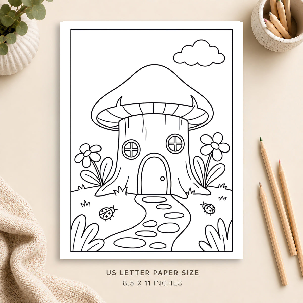 Fairy House Coloring Page 9