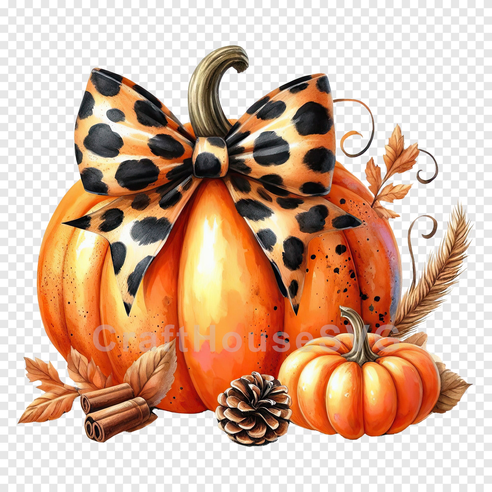 Fall Coquette Pumpkin PNG Clip Art Sublimation