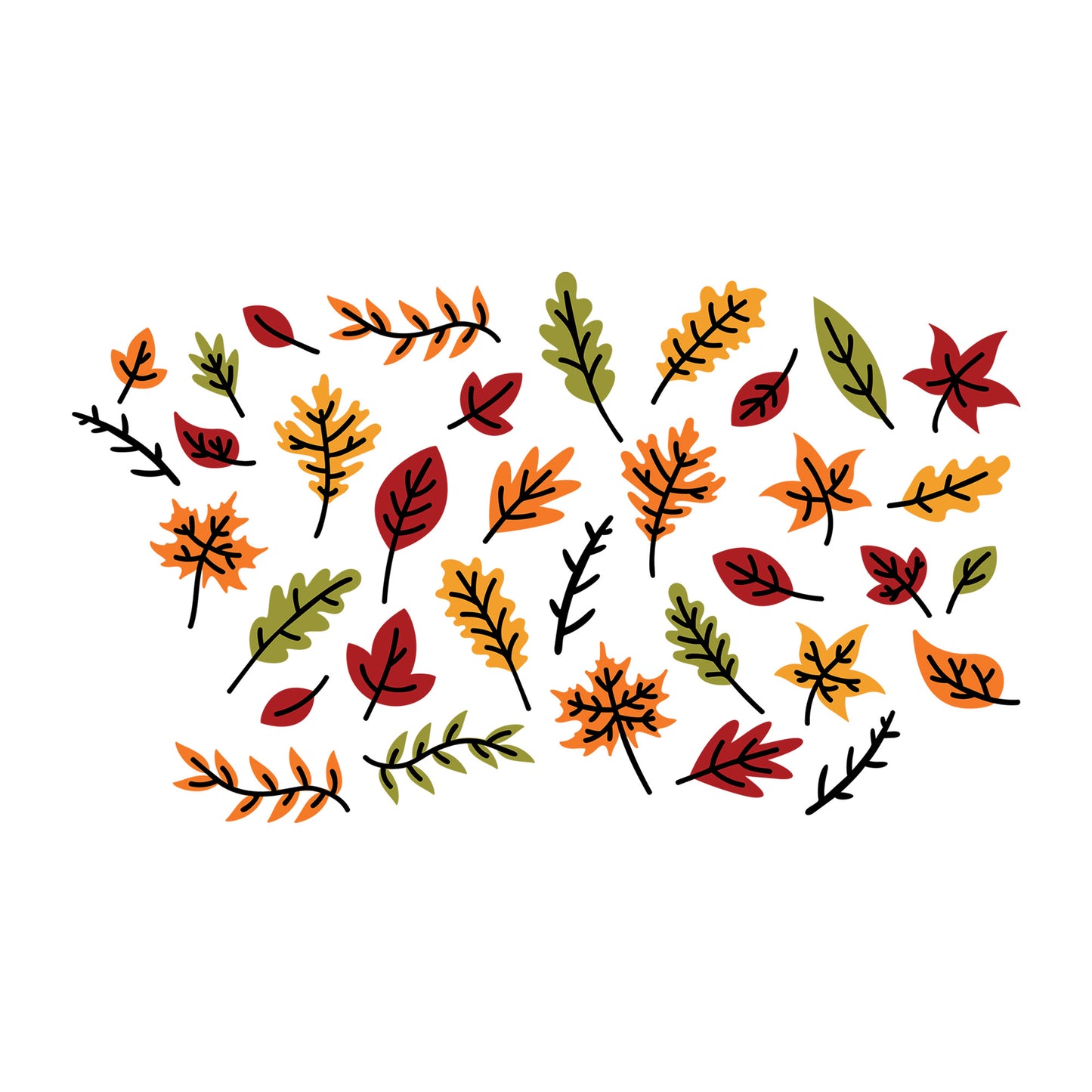 Fall Leaves Wrap SVG design for Cricut, Silhouette, laser cutting, vinyl, sublimation, fall wraps, and drinkware craft projects.