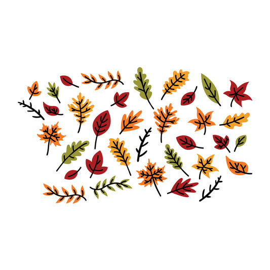 Fall Leaves Wrap SVG design for Cricut, Silhouette, laser cutting, vinyl, sublimation, fall wraps, and drinkware craft projects.