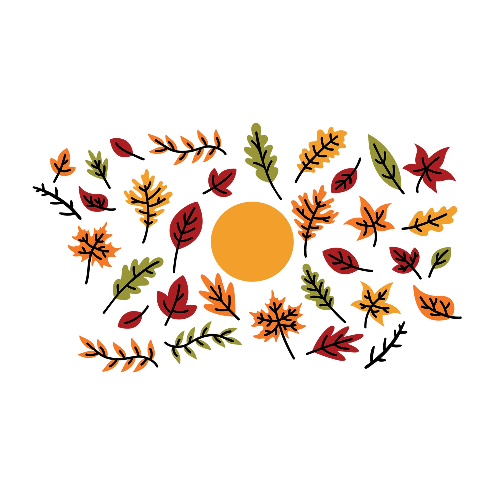 Fall Leaves Wrap SB SVG design for Cricut, Silhouette, laser cutting, vinyl, sublimation, fall wraps, and drinkware craft projects.
