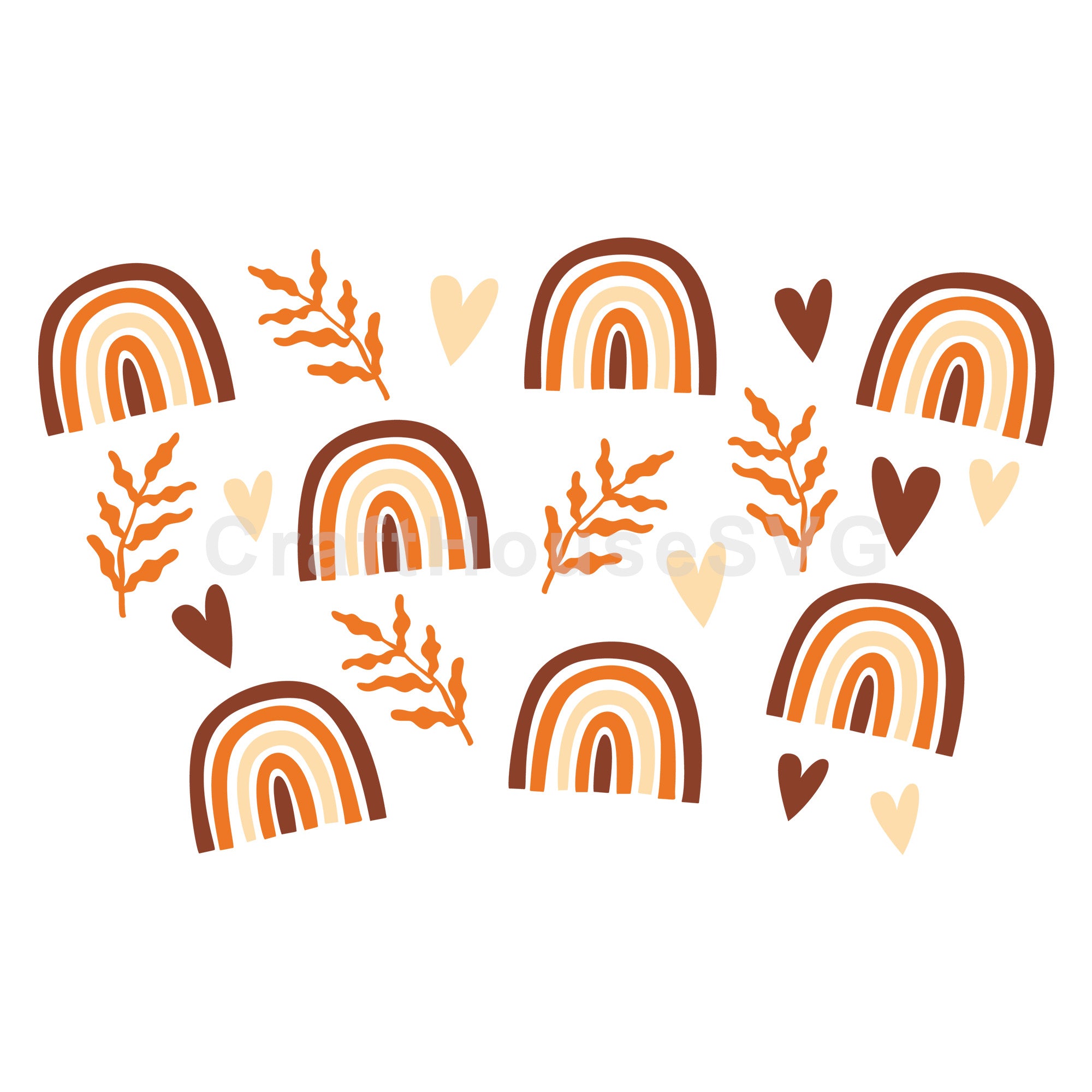 Fall Rainbow Venti Wrap SVG