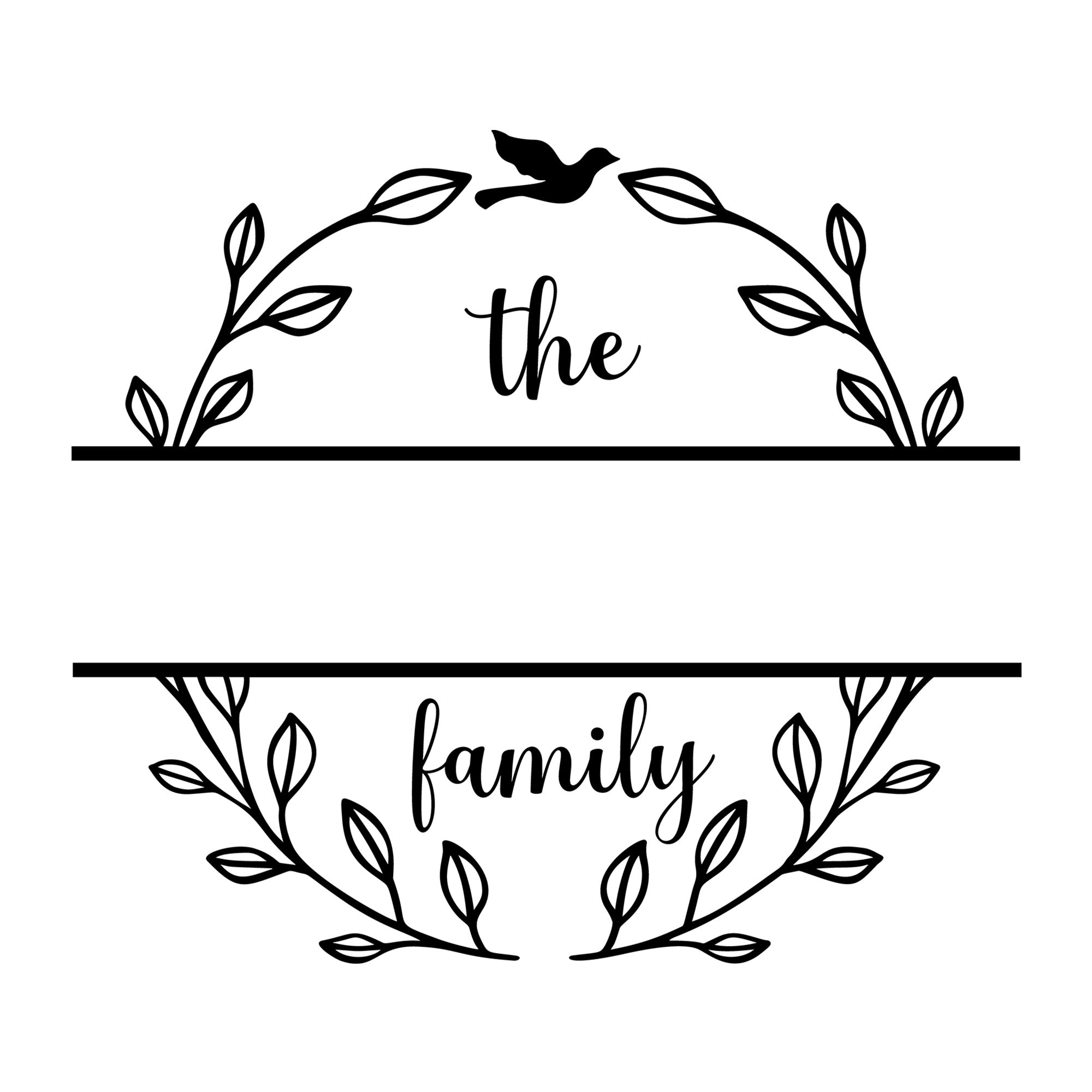 Family Monogram SVG design for Cricut, Silhouette, laser cutting, vinyl, sublimation, and family monogram craft projects.