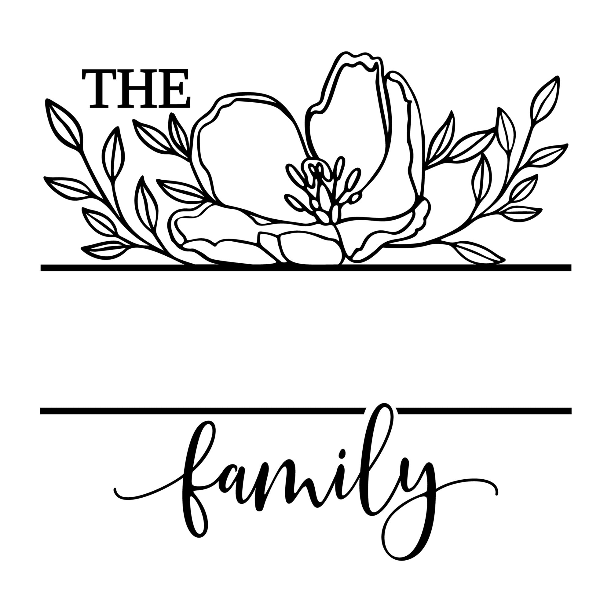 Family Monogram SVG design for Cricut, Silhouette, laser cutting, vinyl, sublimation, and family monogram craft projects.