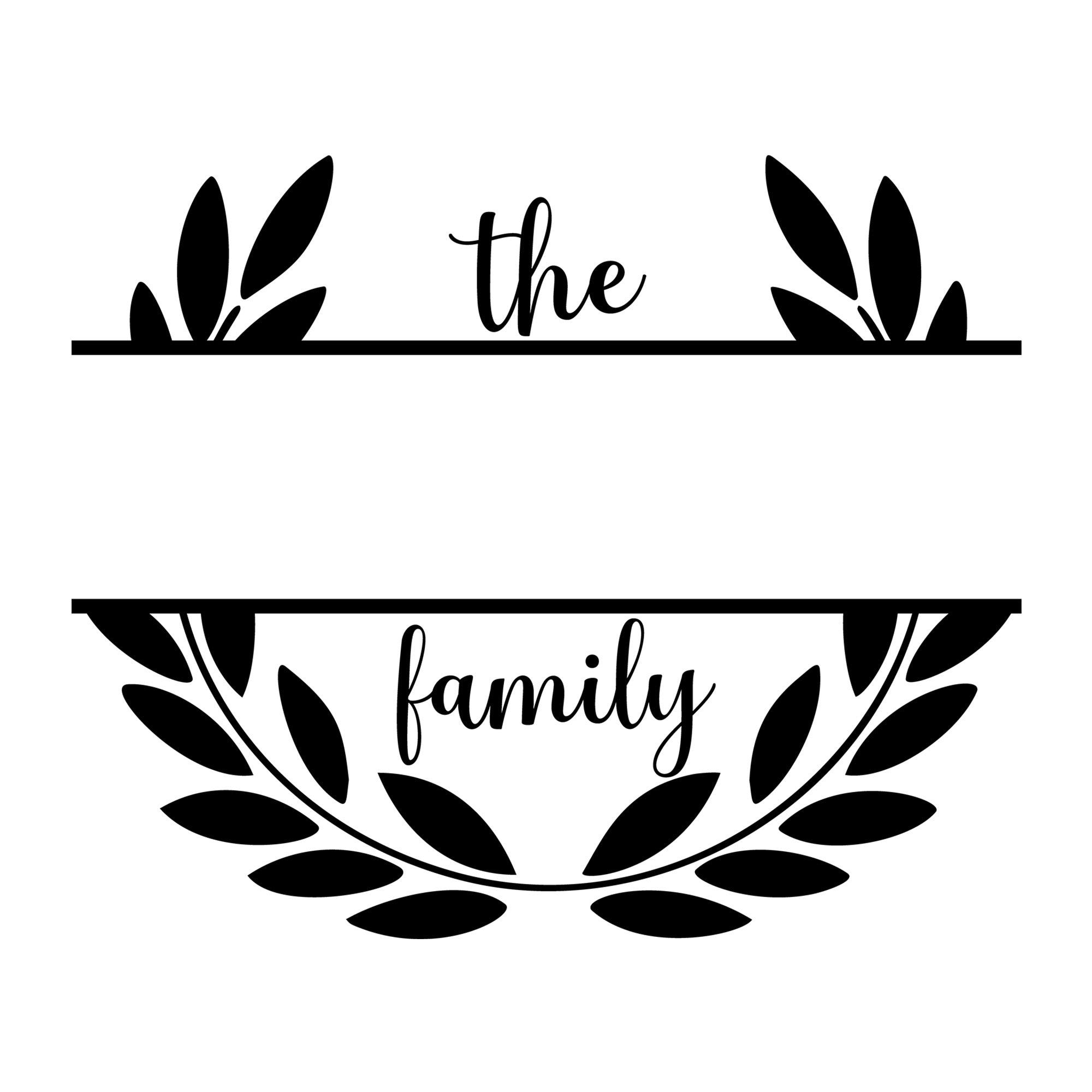Family Monogram SVG design for Cricut, Silhouette, laser cutting, vinyl, sublimation, and family monogram craft projects.