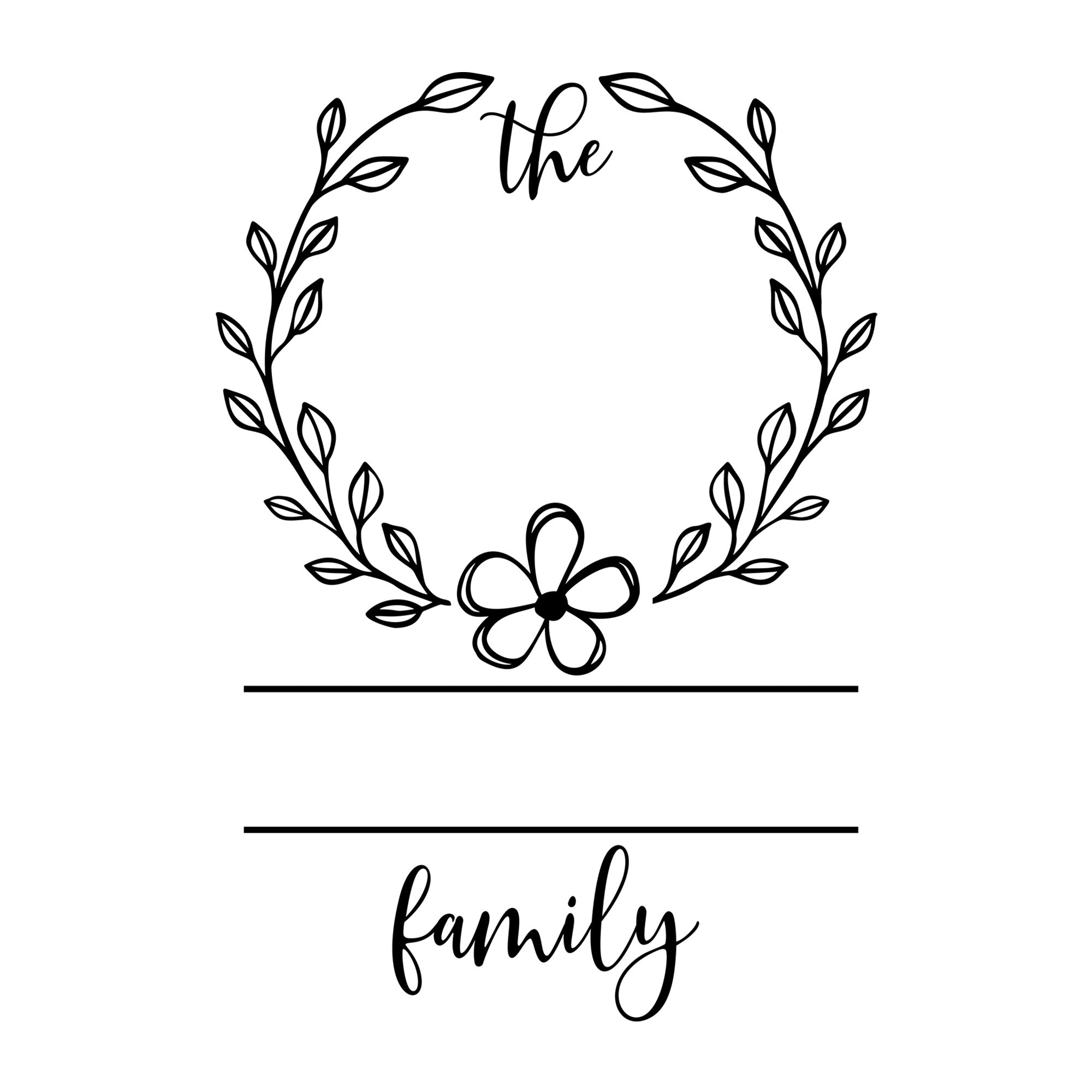 Family Monogram SVG design for Cricut, Silhouette, laser cutting, vinyl, sublimation, and family monogram craft projects.
