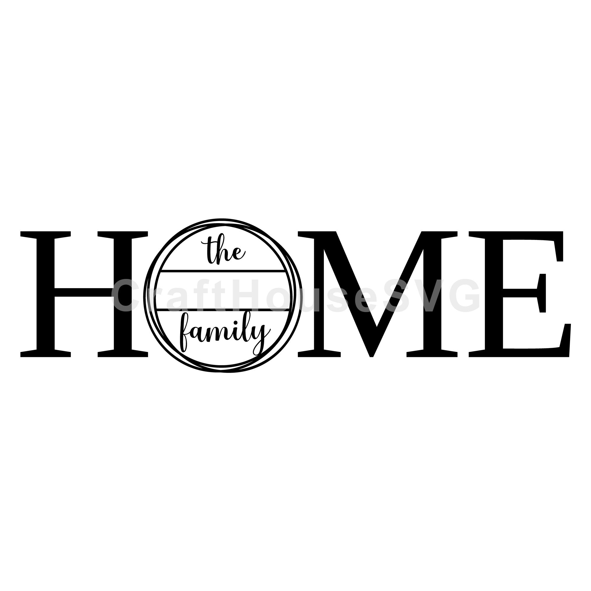 HOME Circle Monogram Family Frame SVG