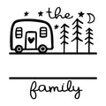 Family Monogram Camper SVG design for Cricut, Silhouette, laser cutting, vinyl, sublimation, and family monogram craft projects.