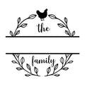 Family Monogram Chicken SVG design for Cricut, Silhouette, laser cutting, vinyl, sublimation, and family monogram craft projects.