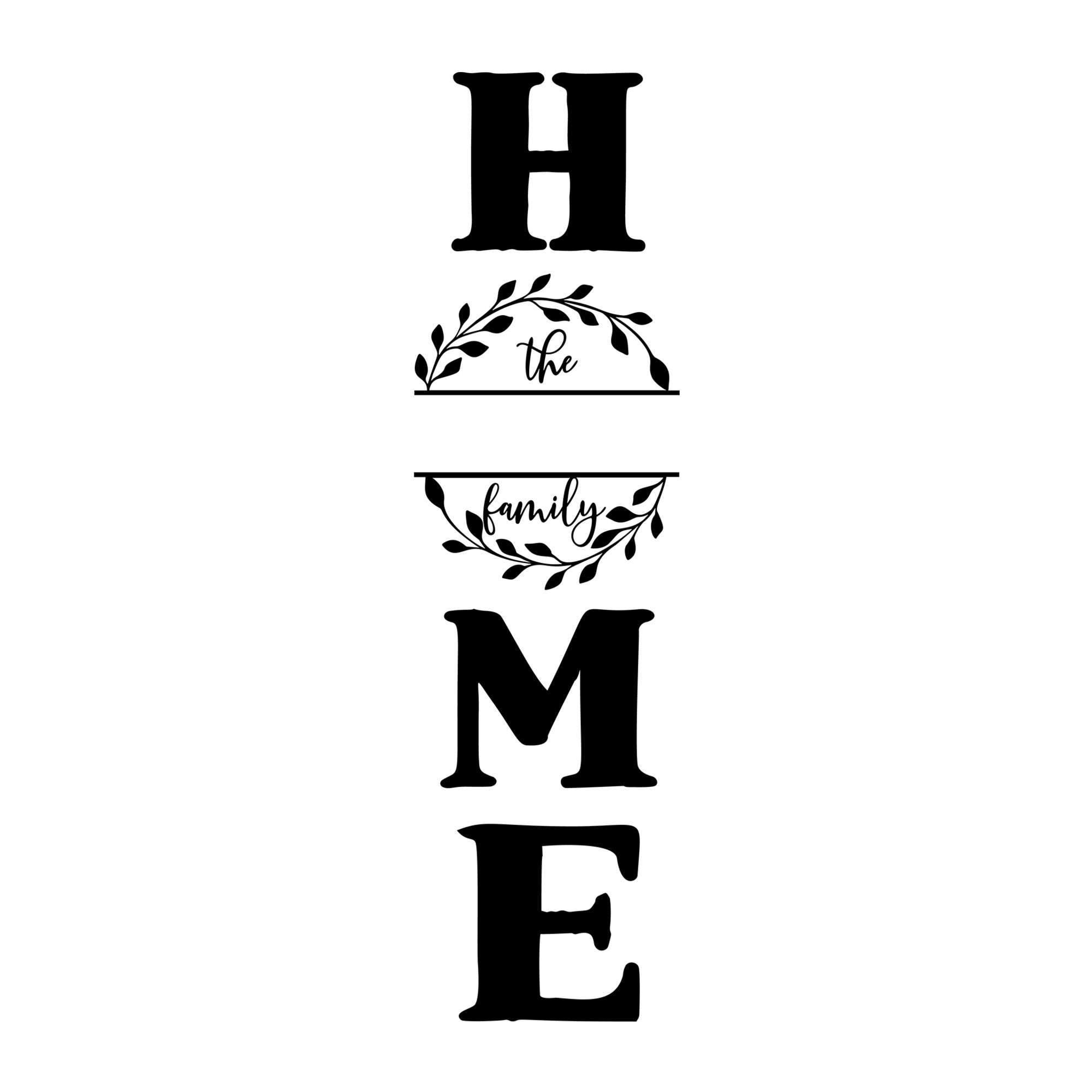 Family Monogram Vertical SVG design for Cricut, Silhouette, laser cutting, vinyl, sublimation, and family monogram craft projects.