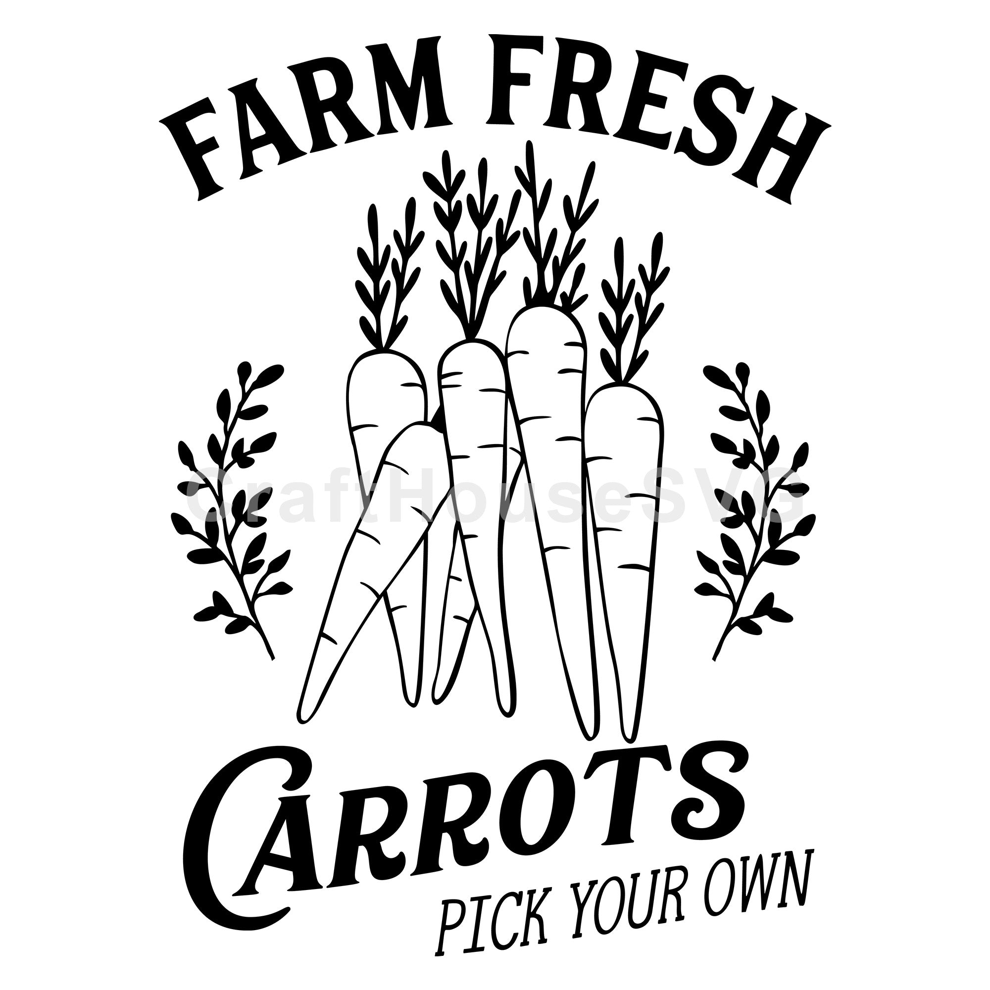 Farm Fresh Carrots Easter Sign SVG